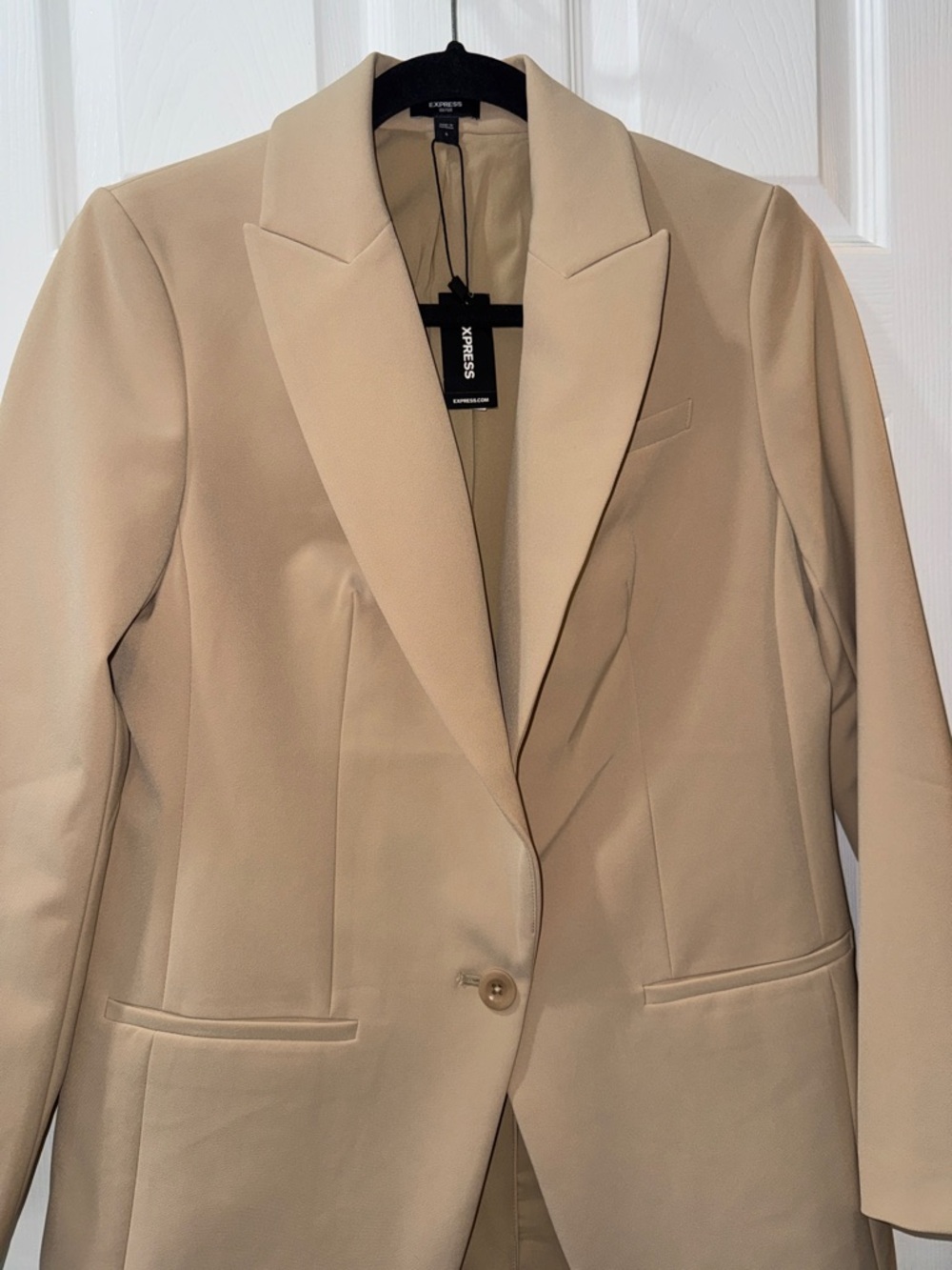 Express Beige Single-Button Blazer - Picture 2 of 5